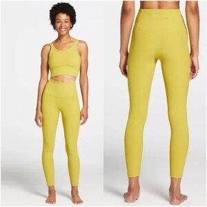 Calia by Carrie Underwood Essential Rib Leggings 7/8 Length Chartreuse Womens 1X